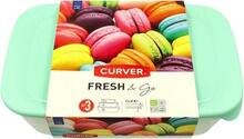 Toidu säilitamise anumate komplekt Curver Fresh&Go, 2 L, 1 L, 0.5 L, helehall/peach