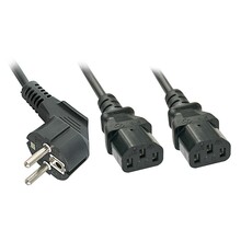 Toitekaabel Lindy 2x C13, 2 m, must, 30048