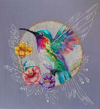 Ristpistekomplekt Abris Art AH-203 Paradiisilind, 23 x 24 cm, 14 ct