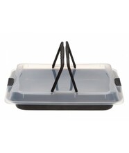 Ahjupann kaanega Maku Bake & Carry 321402, 42 cm x 30 cm, läbipaistev/must, 3.45 l