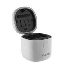 Telesin 3-pesaline veekindel laadija Allin box, GoPro Hero 9/10/11/12 jaoks, mudel GP-BTR-904-GY