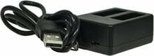 Xrec topelt USB-laadija AHDBT-501 GoPro HERO 7 6 5, must