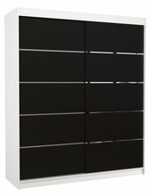 Liugustega riidekapp Adrk Furniture Spectra 180, 58 x 180 x 215 cm, valge/must
