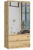 Riidekapp Akord Furniture Factory S90, 51 x 90 x 180 cm, tamm, peegliga