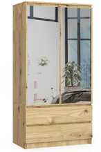 Riidekapp Akord Furniture Factory S90, 51 x 90 x 180 cm, tamm, peegliga