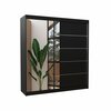 Peegliga riidekapp ADRK FURNITURE OLIVER 200, must, 58 cm x 200 cm x 215 cm