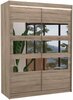 Riidekapp Adrk Furniture Florento 150, liugustega, LED valgustuse ja peegliga, 58 x 150 x 200 cm, trühvel