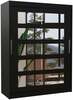 Riidekapp Adrk Furniture Murani 150, liugustega, peegliga, 150 x 58 x 200 cm, must