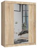 Riidekapp Akord 150 CLP, 60 x 150 x 200 cm, peegliga, sonoma tamm/pruun