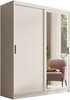 Riidekapp Adrk Furniture Hailey 160, 160 x 60 x 205 cm, peegliga, valge