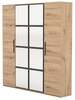 Riidekapp ADRK Furniture Malen, 205 x 55 x 220 cm, peegliga, pruun