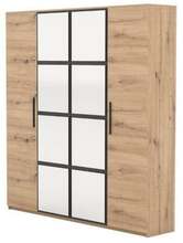 Riidekapp ADRK Furniture Malen, 205 x 55 x 220 cm, peegliga, pruun