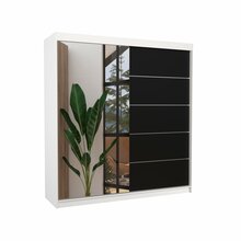 Riidekapp ADRK FURNITURE OLIVER 200, valge/must, 58 cm x 200 cm x 215 cm