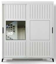 Riidekapp Kalune Design Pasific Home Fuga 180, 180 x 60 x 216 cm, peegliga, valge