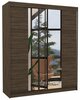 Riidekapp Adrk Furniture Balance 180, 58 x 180 x 215 cm, peegliga, pruun