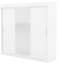 Riidekapp ADRK Furniture Erwin 235, liugustega, peegliga, 59 x 235 x 215 cm, valge
