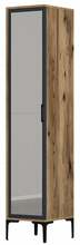 Riidekapp Kalune Design Kumsal R, 47.5 x 40 x 201.4 cm, peegliga, antratsiit/pähkel
