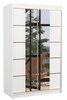 Riidekapp ADRK Furniture Genua 120, 120 x 58 x 200 cm, liugustega, peegliga, valge