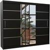 Riidekapp Adrk Furniture Salto 250, liugustega, peegliga, 58 x 250 x 215 cm, must