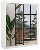 Riidekapp Adrk Furniture Morgan 180, liugustega, peegliga, 58 x 180 x 215 cm, valge
