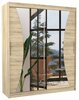 Riidekapp Adrk Furniture Charlotte 180, 58 x 180 x 215 cm, peegliga, liugustega, heledapruun