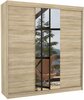 Riidekapp Adrk Furniture Santiago 200, liugustega, peegliga, 58 x 200 x 215 cm, sonoma tamm