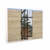 Riidekapp Adrk Furniture Denis 250, 58 x 250 x 215 cm, LED valgustusega, peegliga, beež/valge