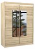 Riidekapp Adrk Furniture Dorrigo 150, 150 x 200 x 58 cm, LED valgustusega, peegliga, beež/sonoma