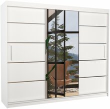 Peegliga lükandkapp Adrk Furniture Salto 250, 58 x 250 x 215 cm, valge