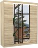 Lükandkapp Adrk Furniture Balance 180, 58 x 180 x 200 cm, LED valgustusega ja peegliga, sonoma