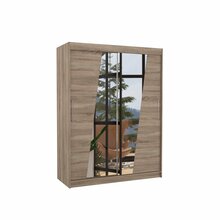 Riidekapp ADRK Furniture Bolton 150, liugustega, peegliga, 58 x 150 x 200 cm, pruun