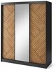 Peegliga riidekapp ELTAP Marrphy III, tamm/must, 180 cm x 220 cm x 60 cm