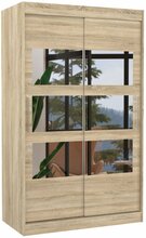Riidekapp Adrk Furniture Kolorado, 120 x 58 x 200 cm, sonoma tamm, peegliga, lükandustega