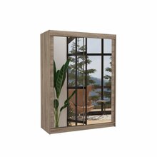 Riidekapp Adrk Furniture Permo 150, 150 x 58 x 200 cm, peegliga, trühvel