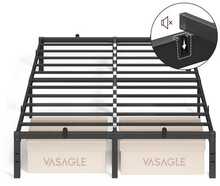 Voodiraam Vasagle RMB132B01, metall, 140 x 200 cm, must