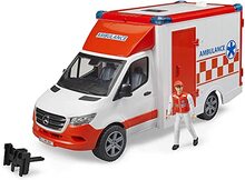 Mängu kiirabiauto Bruder MB Sprinter 02676, punane/valge, 1:16