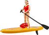 Mängufiguur Bruder Life Guard with Stand Up Paddle, 62785, punane/kollane