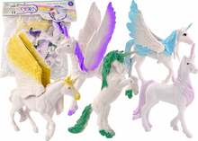 Figurite komplekt Lean Toys ükssarvik ja pegasus, 6 tk, valge/mitmevärviline