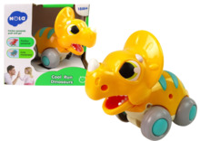 Mänguasi kollane triceratops ratastel Lean Toys