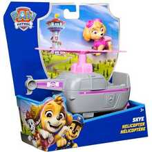 Sõiduk figuuriga Spin Master Paw Patrol Basic Vehicle 2.0 Skye, 6071211, roosa/hall