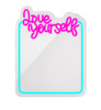 Peegel Forever Light FMNE01 Neon LED Mirror Decor, sinine/roosa, 34.5 x 44 cm