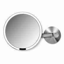 Kosmeetiline peegel Simplehuman Sensor 5x, LED valgustus, seinapeegel, matt roostevaba teras, 20 cm