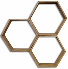 Seinariiulite komplekt Kalune Design HEX001, 40 x 10 x 40 cm, pruun (3 tk)