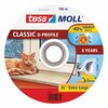 Kummist tihendusteip Tesa D profiil, valge, 3-7 mm vahedele, 9 mm x 100 m