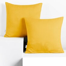 Dekoratiivpadja kate DecoKing Amber 80 x 80 cm, kollane, 2 tk