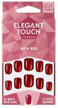 Liimitavad küüned Elegant Touch Polished Colour Rich Red, 24 tk