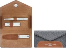 Maniküüri ja pediküüri komplekt Zwilling Twinox 97698-005-0, hall vildist ümbris, 3 osa