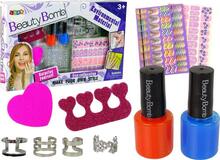 Maniküürikomplekt lastele Lean Toys Lacquers Glitter Stickers Rings