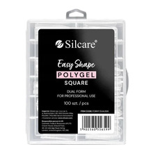Akrüülgeeli vormid Silcare Easy Shape Dual Form, läbipaistev ruut, 100 tk