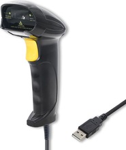 Triipkoodilugeja Qoltec 50876, laser, 1D, USB, must